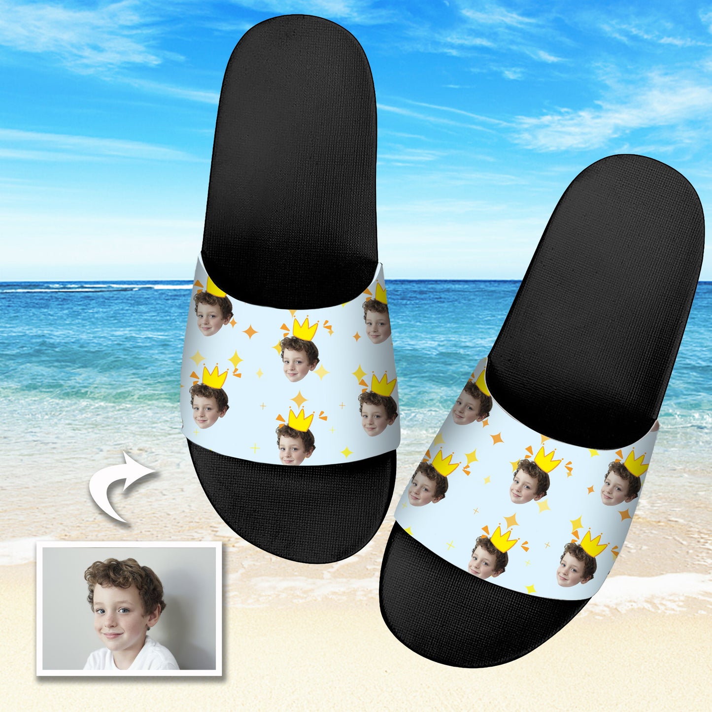 Custom Photo Slippers Personalized Sliders Sandals For Baby & Kids