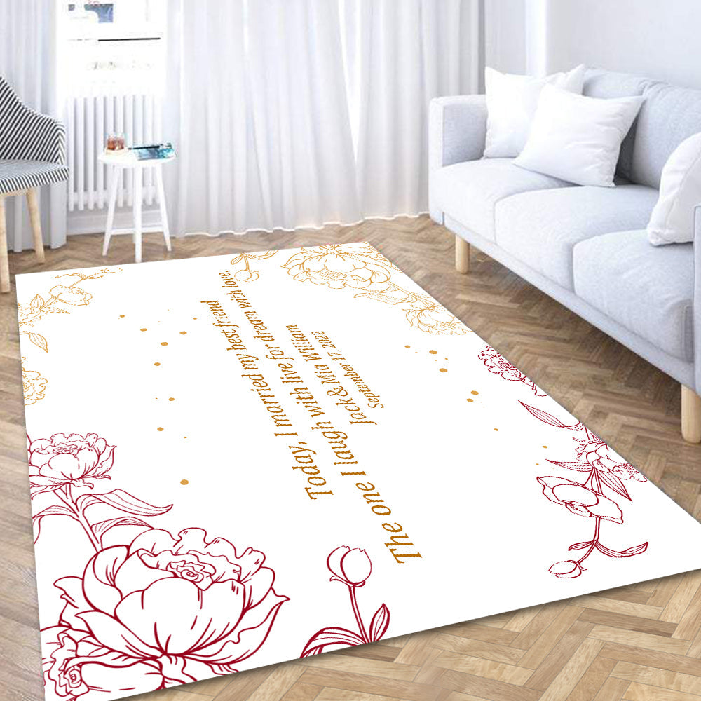 Custom Greeting Text Flannel Carpet, Extra Soft Anti-Slip Floor Mats