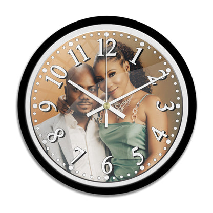 Custom Photo Hanging Wall Clock with Glass Cover with Frame Clock