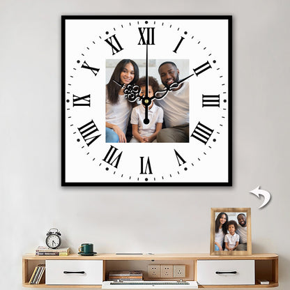 Personalized Photo Wall Clocks Customized Square Silent Gift Idea