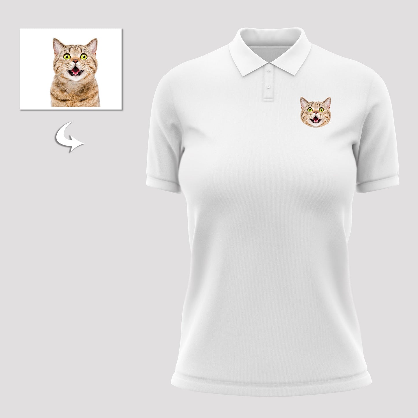 Personalized Unisex Polo Shirts, Custom Double-Sided Photo Face Design