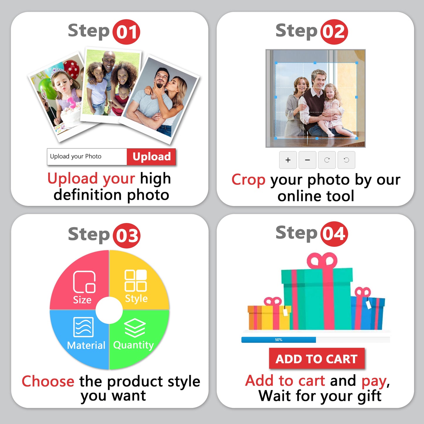 Custom Photo Phone Holder & Stand, Square/Pentagon/Hexagon Acrylic, Unique Gift