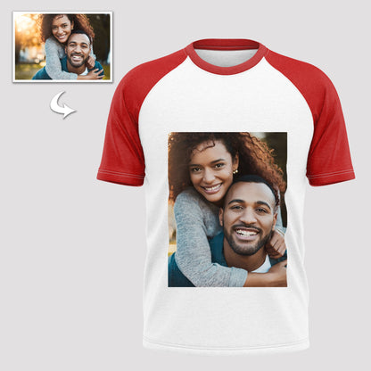 Personalized Cotton T-Shirt, Custom Photo Print, Unisex Double-Sided Tee