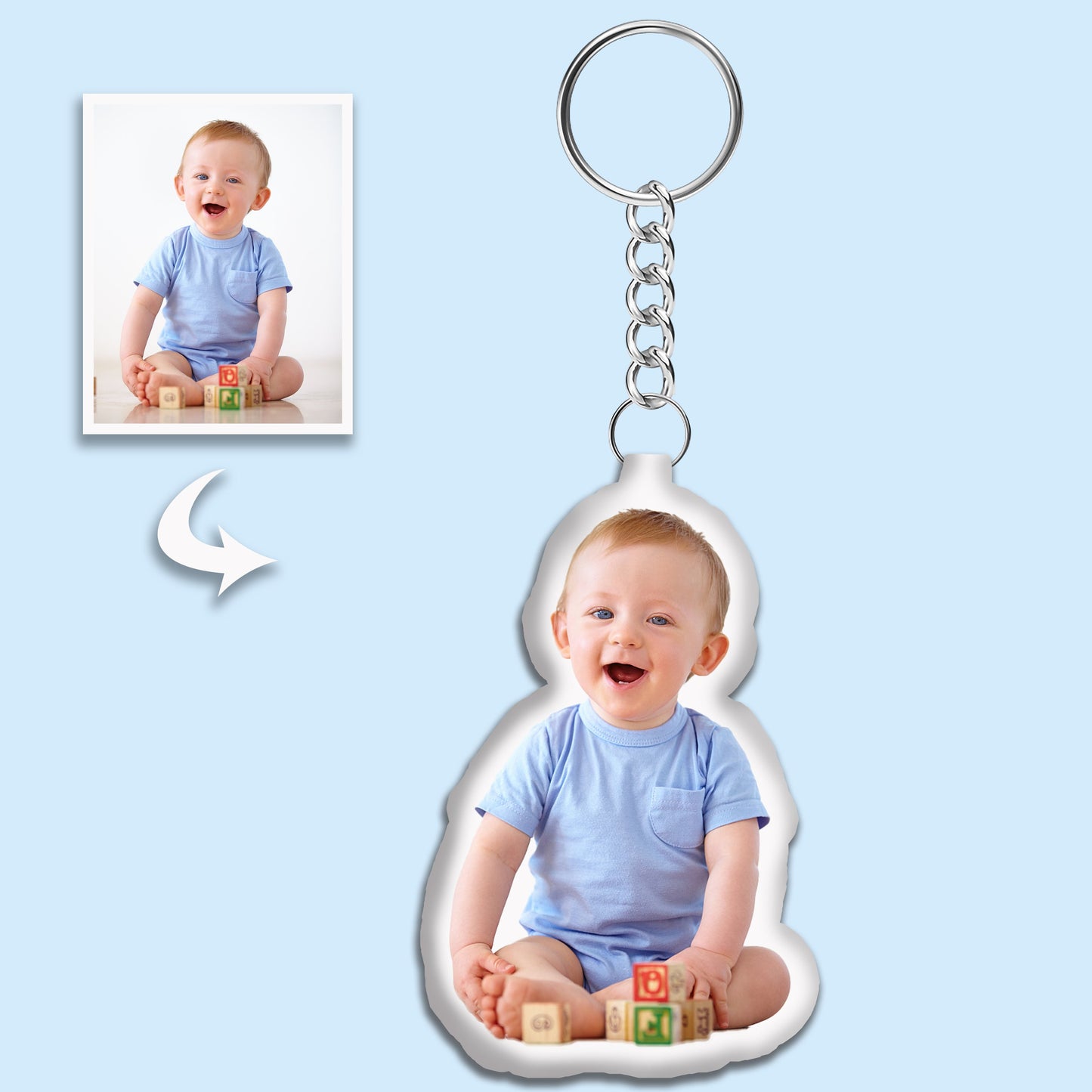 Personalized Mini Pillow Keychain - Custom Photo Stuffed Pendant