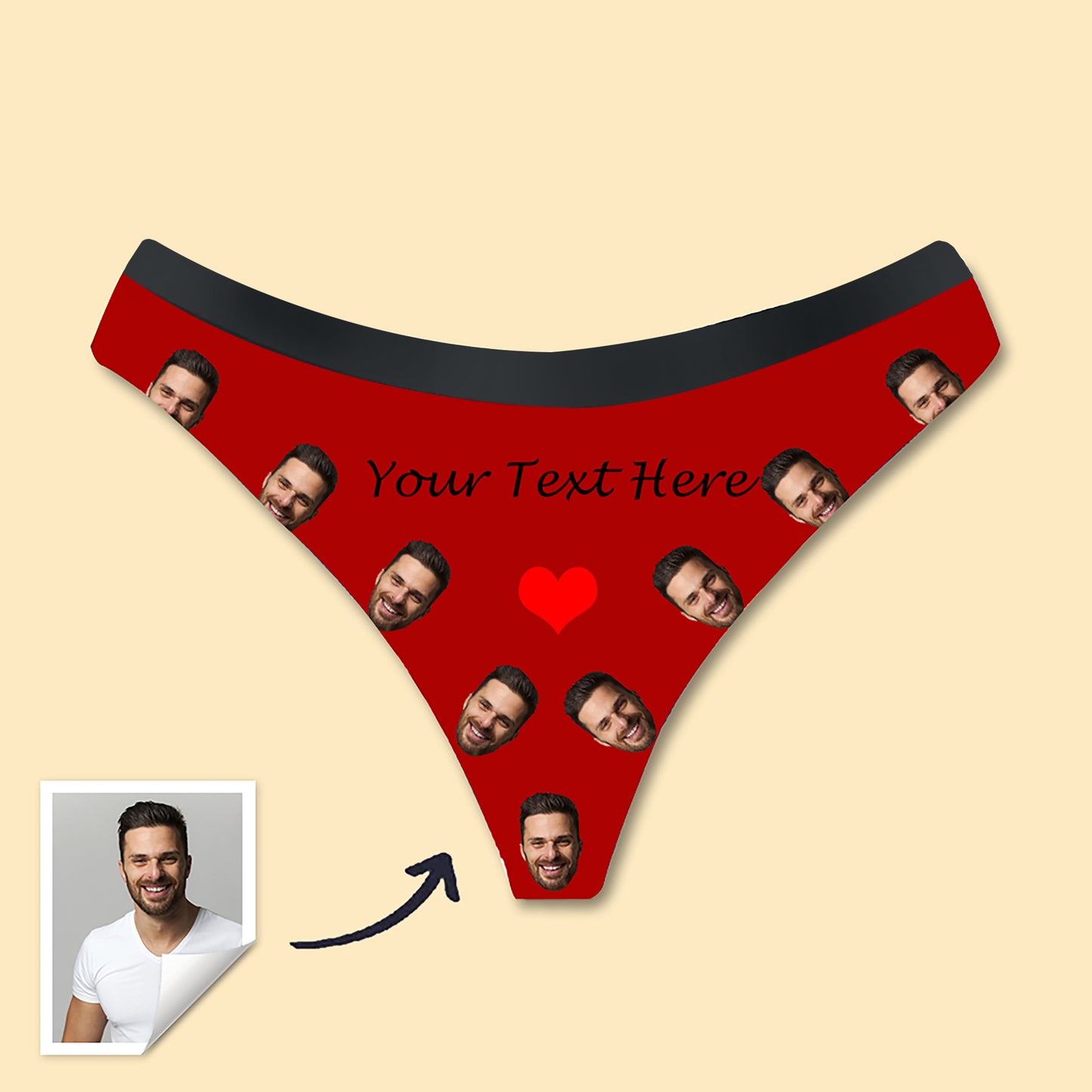 Custom Womens Thong with Boyfriend’s Photo Sexy Underwear Women Boxers