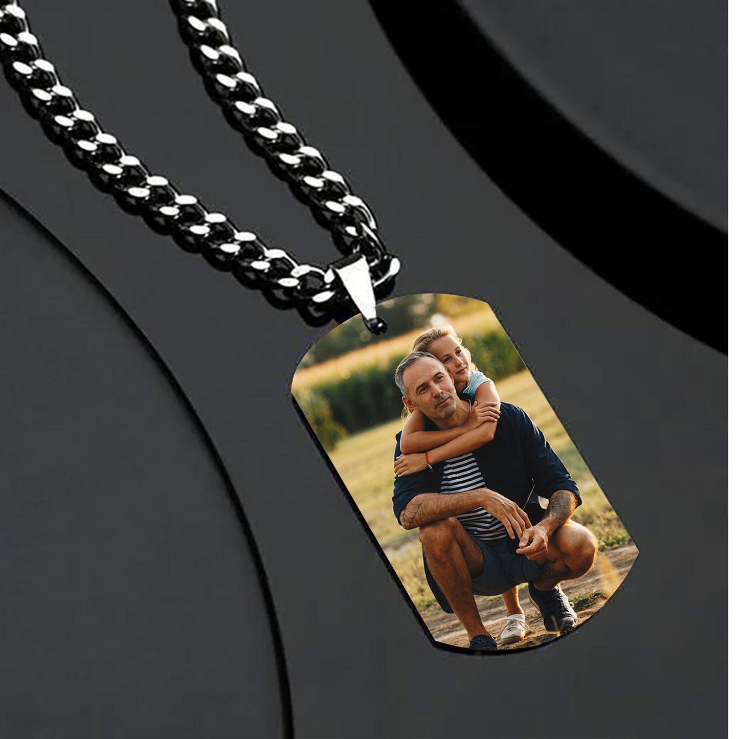 Personalized Custom Photo Engraved Tag Necklace - Keep Memories Close to Your Heart