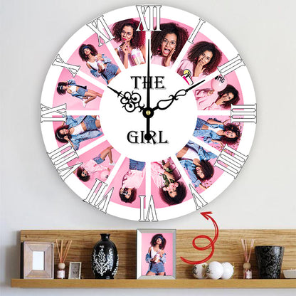 12pcs Photo Round Wall Clock Personalized Clock for Family and Girl