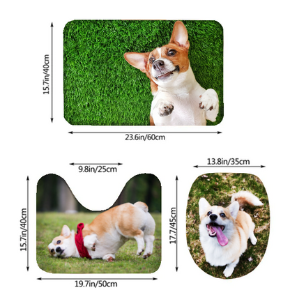 Custom Photo Toilet Rug Set for Bathroom Toilet Non-Slip Mat Carpet