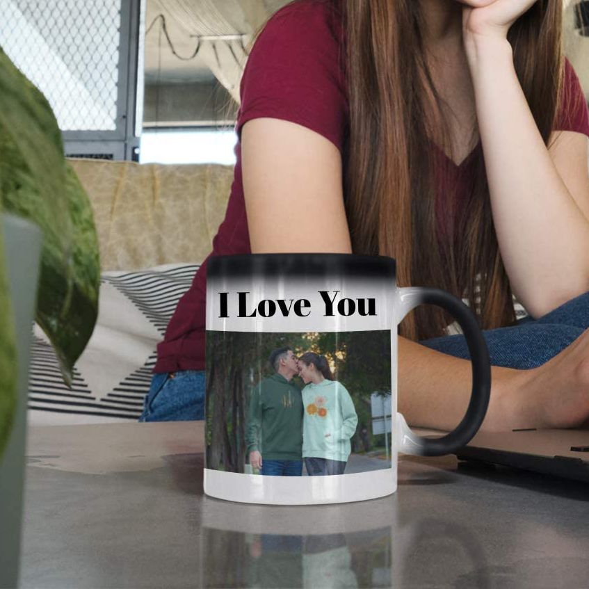 Personalized Custom Photo With Text Mugs Magic Heat Color Changing Cups