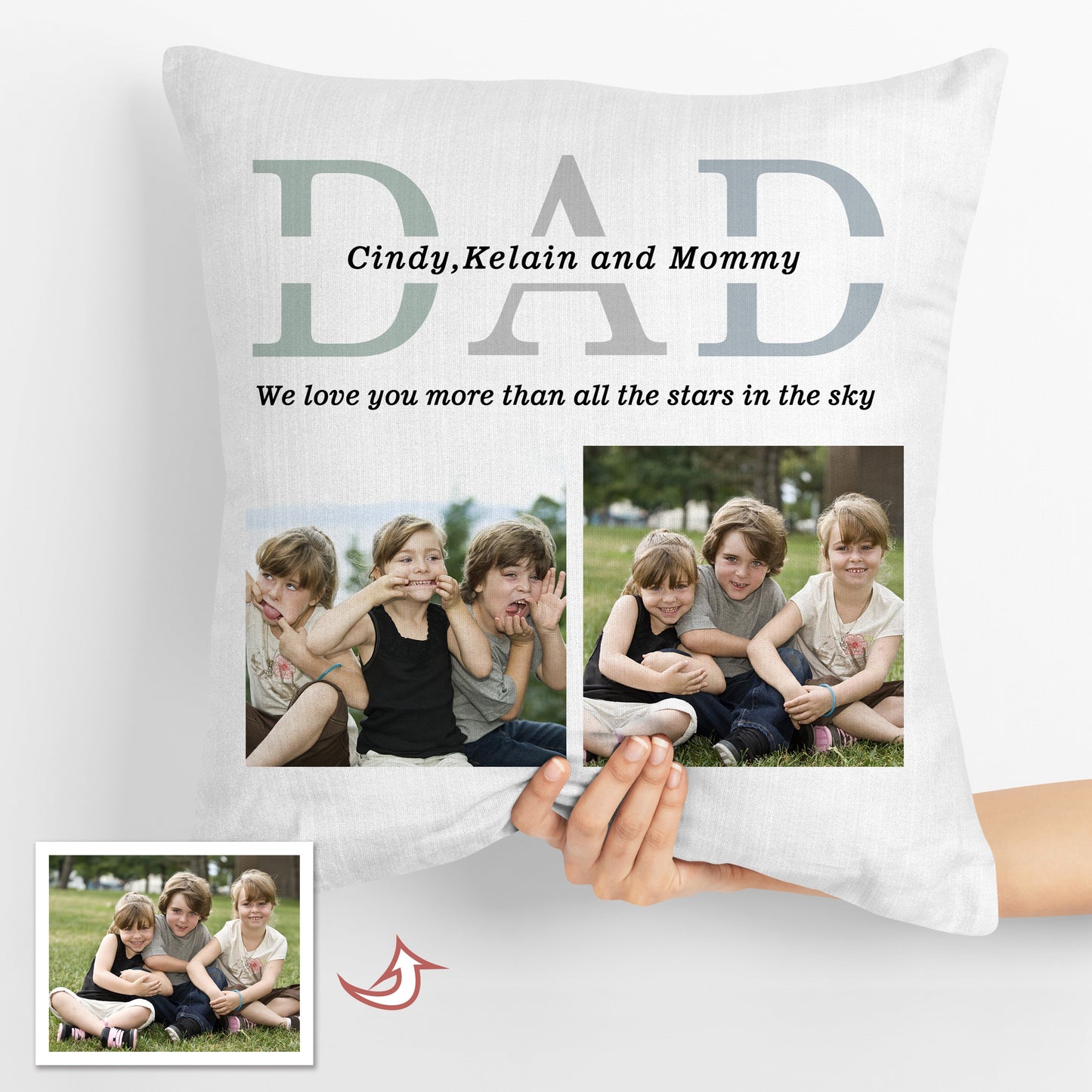 Photo Custom Throw Pillows for Dad Best Father's Day Gift