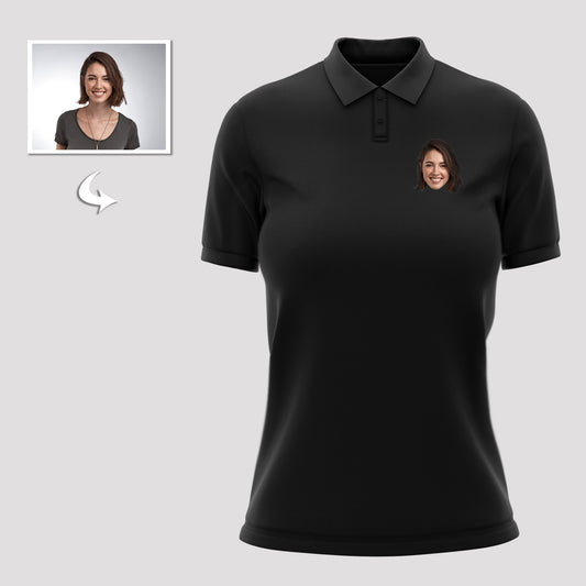 Personalized Unisex Polo Shirts, Custom Double-Sided Photo Face Design