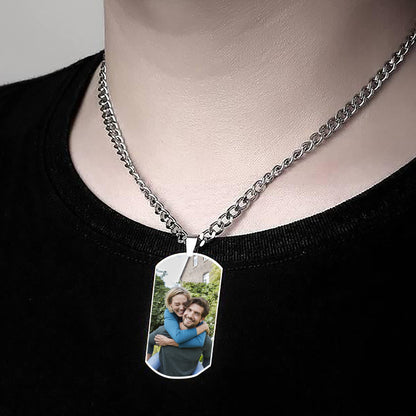 Personalized Stainless Steel Photo Dog Tag Necklace with Chain Jewelry