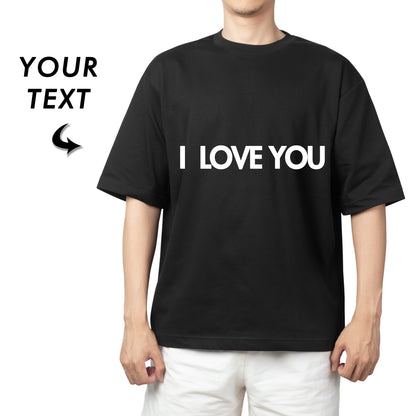 Personalized Unisex Cotton T-Shirt, Custom Text, Double-Sided Print