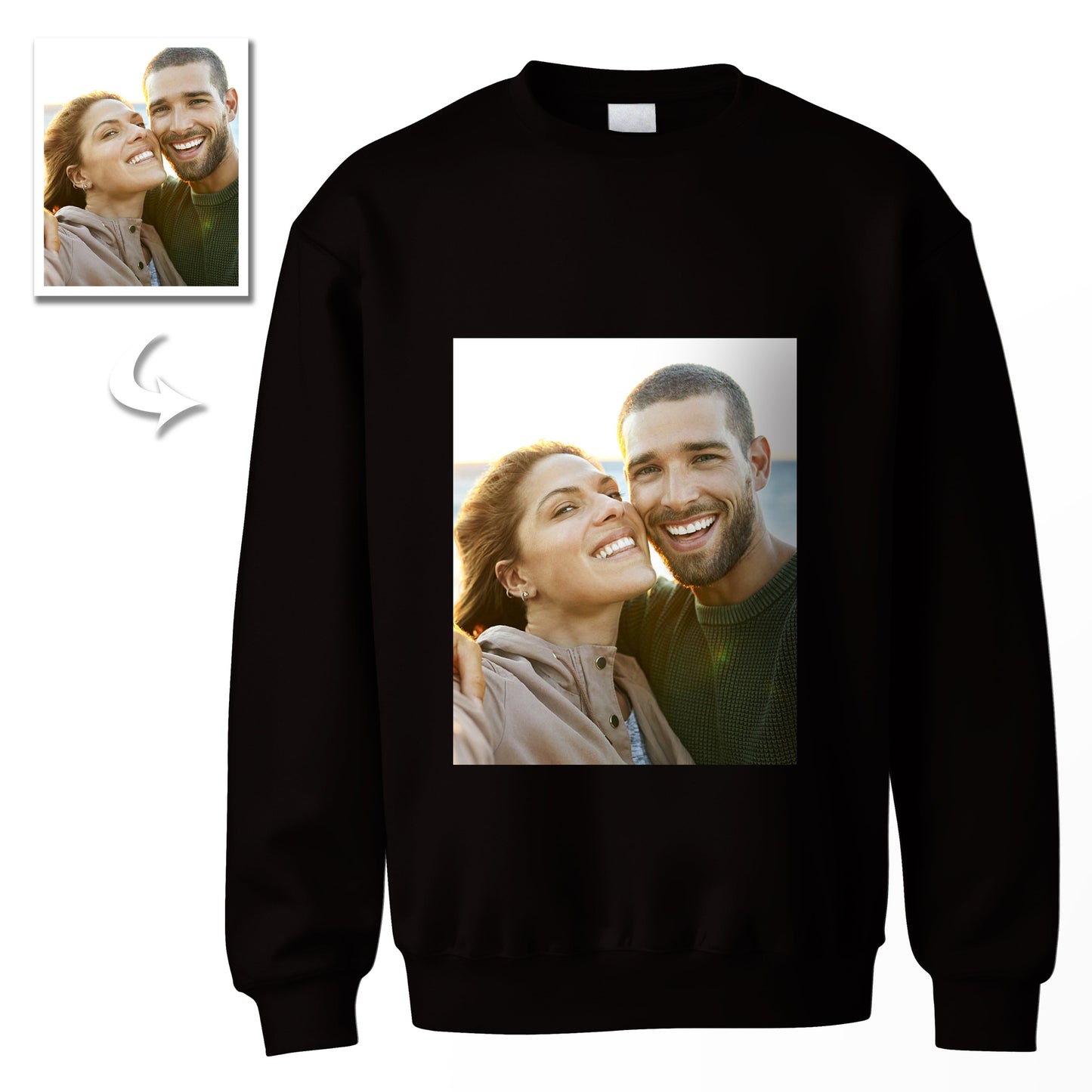 Double Side Print Sweatshirts: Unisex Hoodless Long Sleeve Custom Photo Essentials