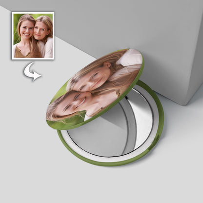 Compact Mirror with Custom Photo - Double-Sided Cosmetic Purse Travel Mirror