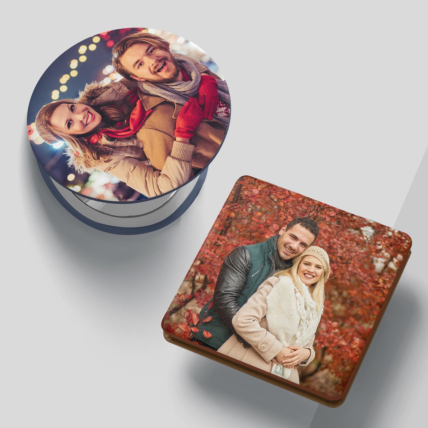 Compact Mirror with Custom Photo - Double-Sided Cosmetic Purse Travel Mirror