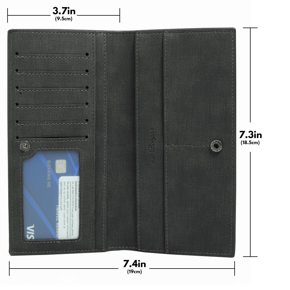 A Meaningful Gift for Custom Photo Wallet | Bifold Long Style Wallet - Black - faceonboxer