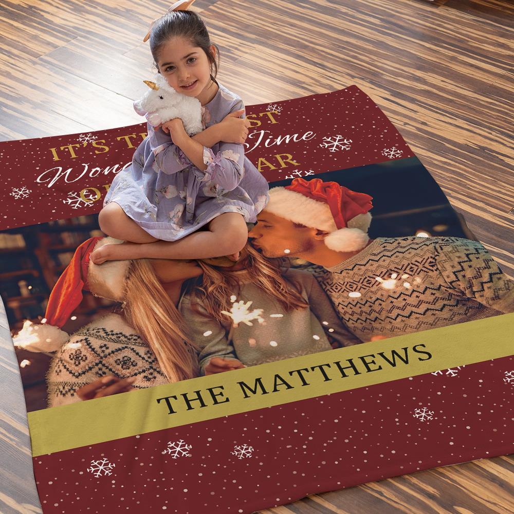 Christmas Photo Blankets Personalized Photo Family Memorial Blankets