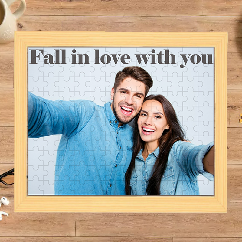 Personalise Wooden Jigsaw Puzzle Photo With Text Custom Puzzle Jigsaw