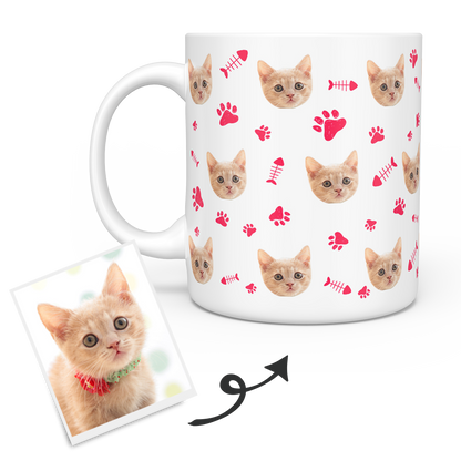 Personalized Mug With Cat Photo - Custom Cat Face Coffee Mug - faceonboxer