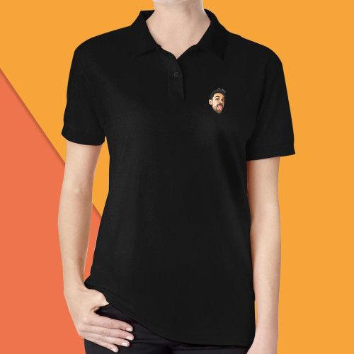 Personalized Unisex Polo Shirts, Custom Double-Sided Photo Face Design