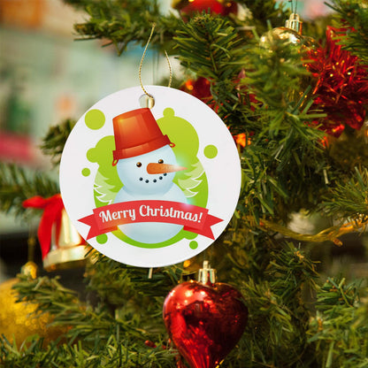 Christmas Ornament Round Ceramic Decoration Duplex Printing Diameter 2.95’’