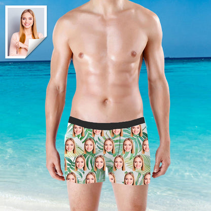 Custom Boxer with Photo and Text Mens Underwear with Face