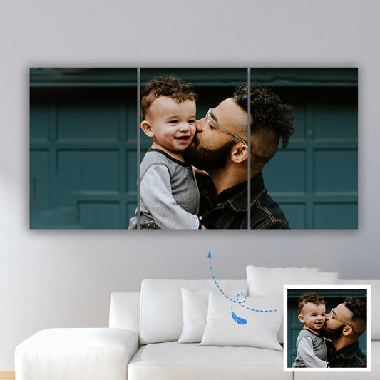 Custom Canvas Prints Photo Collage Oil  Canvas Printers Online 3 Pcs 41.1"*21.6"