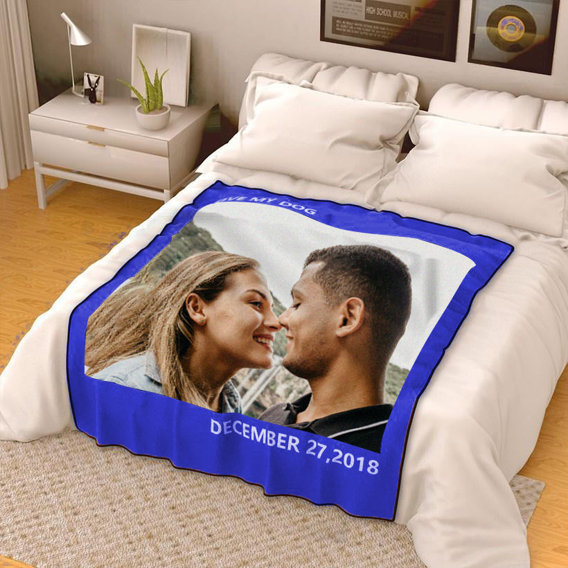 Custom Couple Photo Blankets Personalized Photo Memorial Blankets