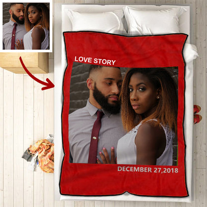 Custom Couple Photo Blankets Personalized Photo Memorial Blankets