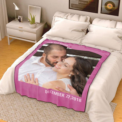 Custom Couple Photo Blankets Personalized Photo Memorial Blankets