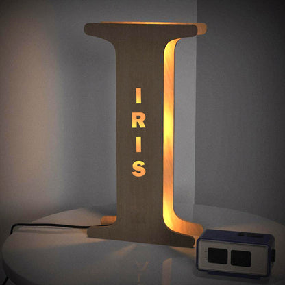 Custom Creative Wooden Letter Wall Bedside Lamp Night Background Light