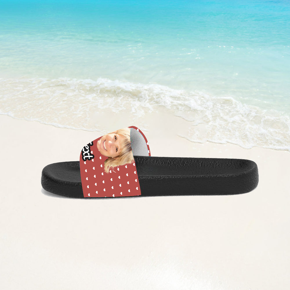 Custom Face Photo Slippers Personalized Sliders Sandals With Texts