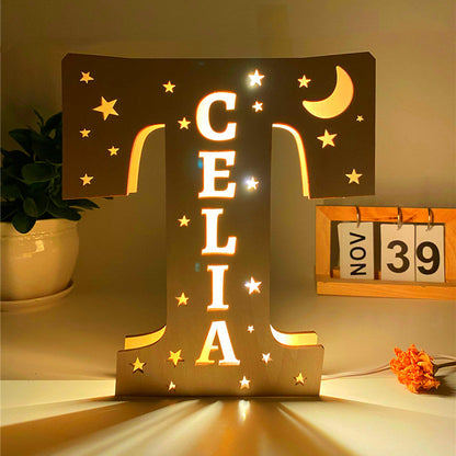 Custom Led Light Wooden 26 Letter Wall Lamp for Home Decoration