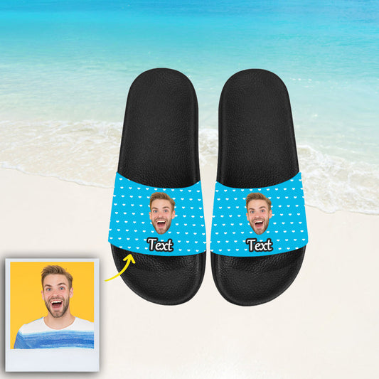 Custom Photo Face Slippers Personalized Sliders Sandals With Texts