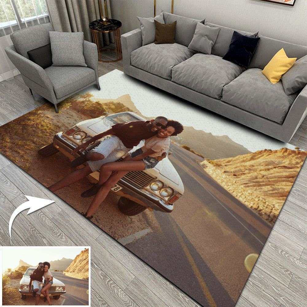 Custom Photo Flannel Carpet, Extra Soft Anti-Slip Floor Picture Mats