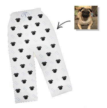 Unisex Dog Photo Pajamas - Custom Nightwear Pants, Pet Lover Gift