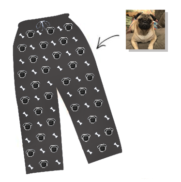 Unisex Dog Photo Pajamas - Custom Nightwear Pants, Pet Lover Gift