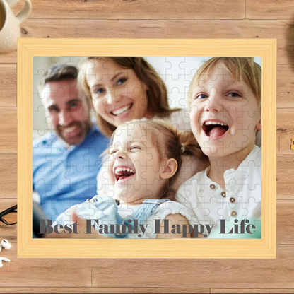 Personalise Wooden Jigsaw Puzzle Photo With Text Custom Puzzle Jigsaw