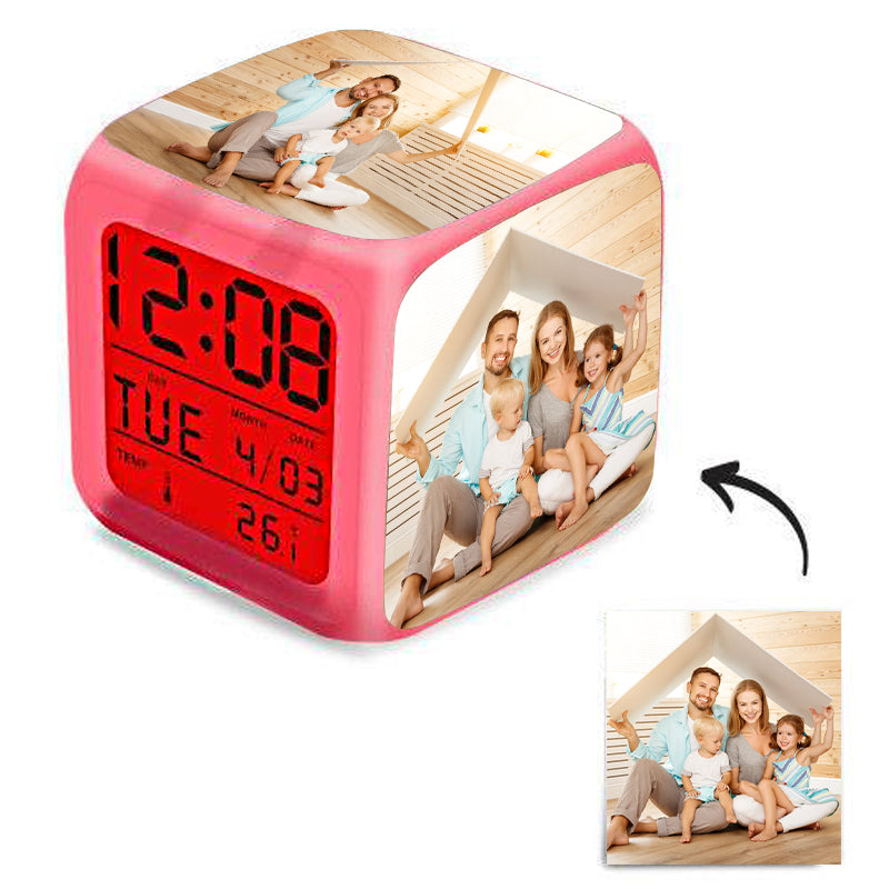Multiphoto Alarm Clock Home Decoration  Colorful Custom Desk Clock
