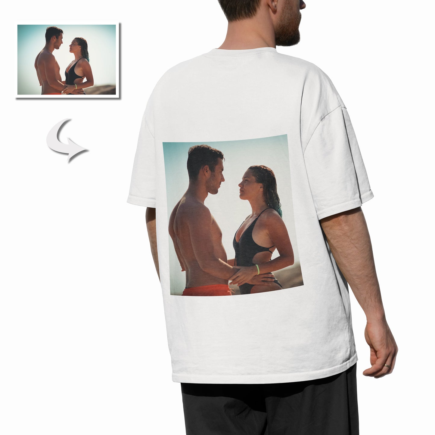 Unisex Cotton T-Shirt, Custom Photo Print, Double-Sided, Comfortable Tee