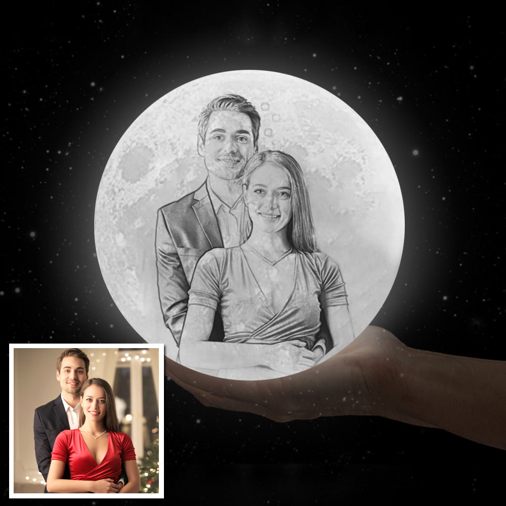 Touch 7 Colors - Custom Photo Moon Lamp 3D Light Rechargeable