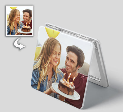 Compact Mirror with Custom Photo - Double-Sided Cosmetic Purse Travel Mirror