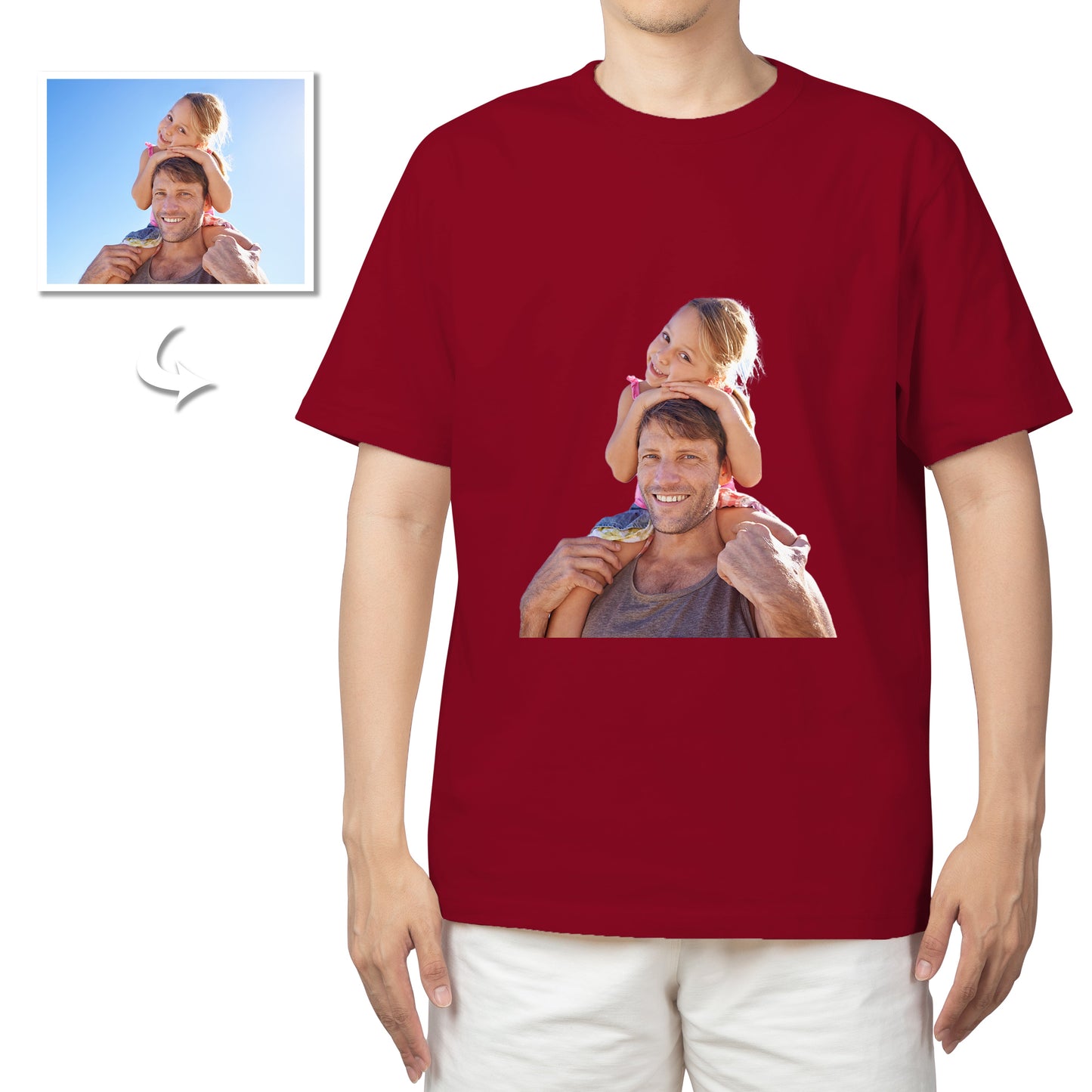 Personalized Unisex Polo Shirt, Custom Double-Sided Photo Print Design