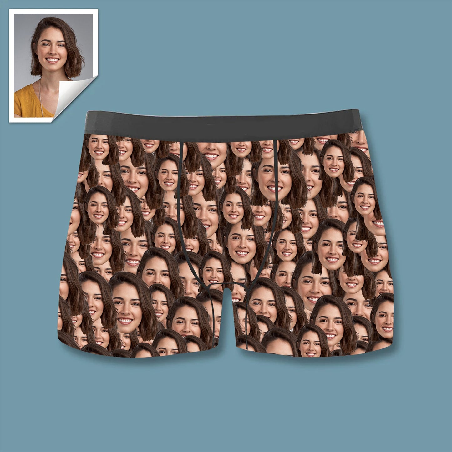 Custom Boxer with Photo Mens Underwear with Face