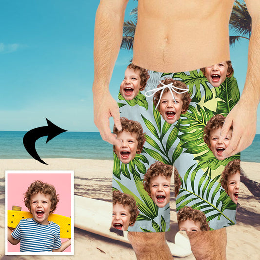 Custom Baby face Photo Custom Beach Shorts