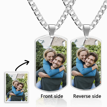 Personalized Stainless Steel Photo Dog Tag Necklace with Chain Jewelry