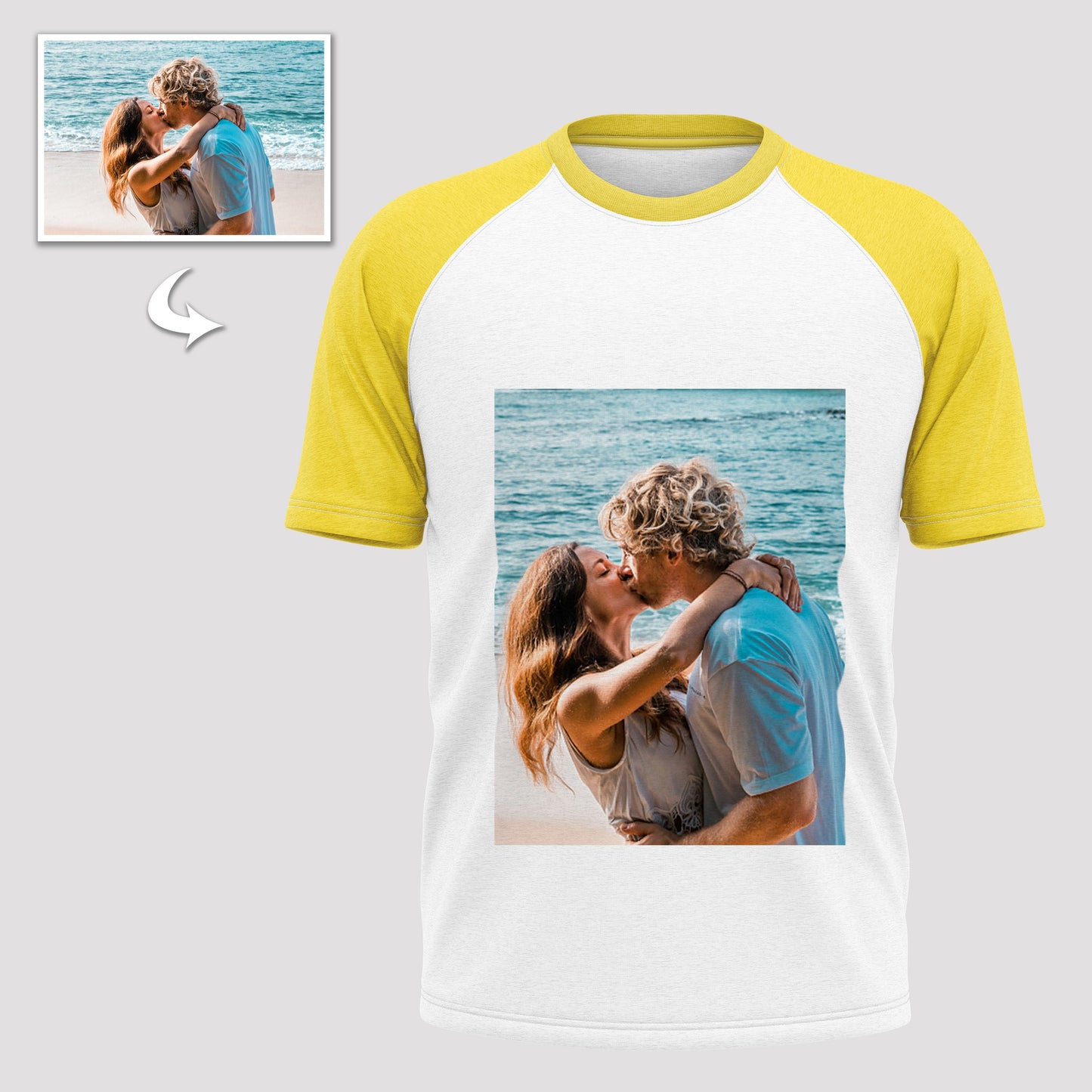 Personalized Cotton T-Shirt, Custom Photo Print, Unisex Double-Sided Tee