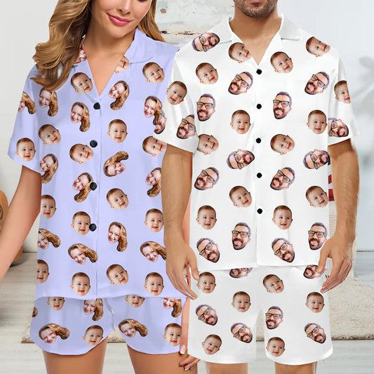 Unisex Custom Pajamas with Face Photo Unique Gifts Nightwear