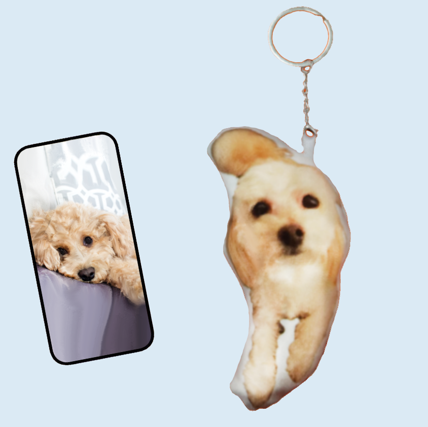 Custom Photo Pillow Keychain  Cute Stuffed Irregular Shaped Keychain